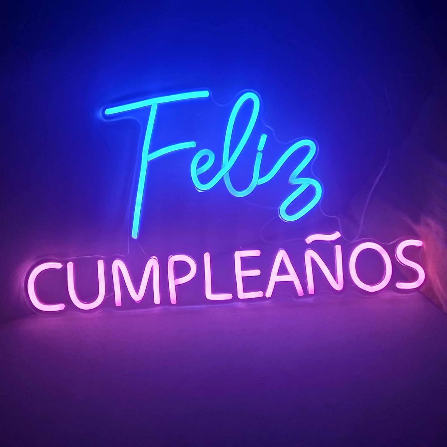Feliz cumpleaños Letrero neón led para felicitar personalizado con colores que prefieras Cartel decoración fiesta cumple años Cartel personalizable decorativo para cumpleaños Happy Birthday
