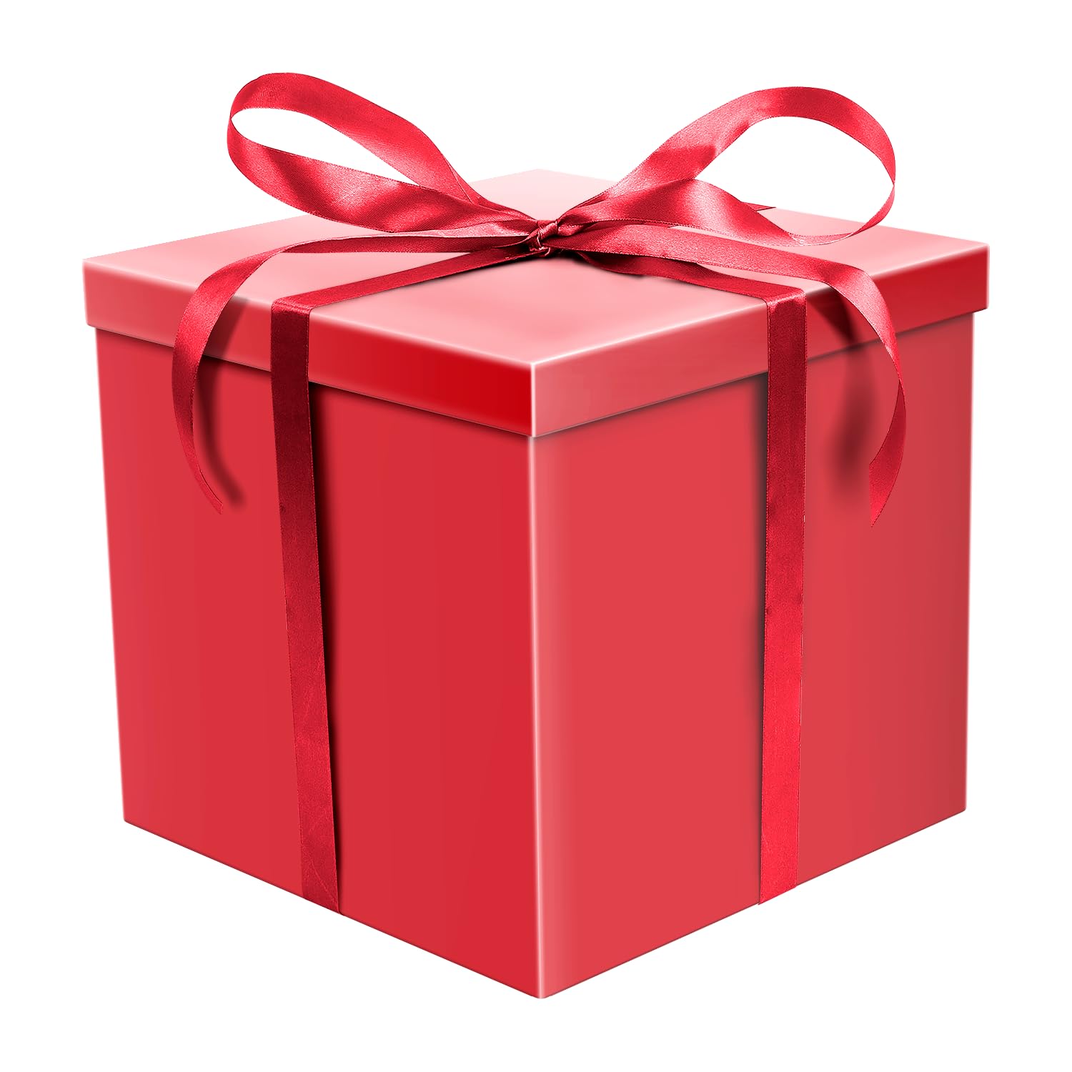 Große Geschenkbox mit Deckel für Geschenk, faltbare Geschenkbox mit Füllpapier, für Weihnachten, Geburtstag, Jahrestag, Valentinstag, 30,5 x 30,5 x 25,4 cm, Rot