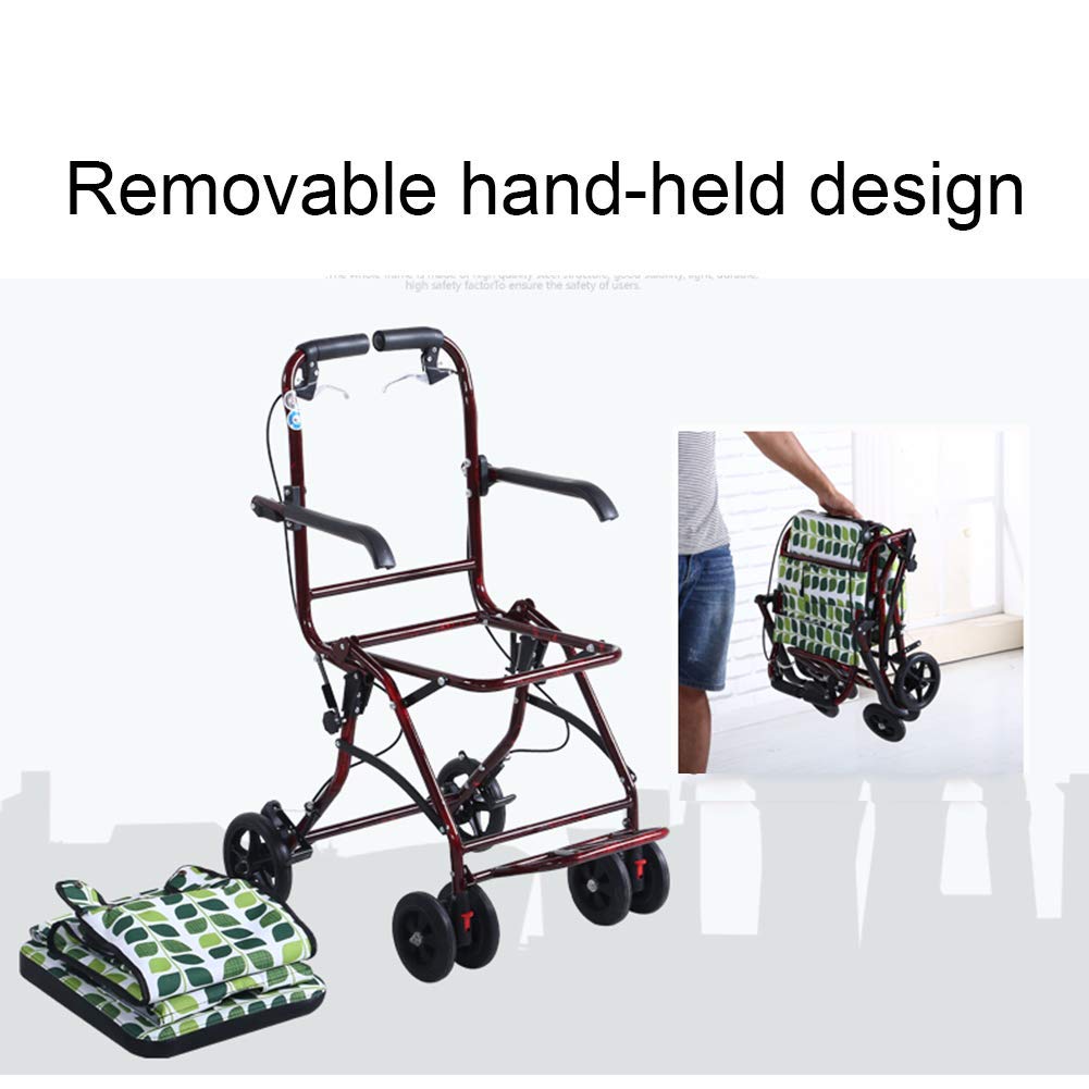 Rollator 4-kołowy składany chodzik chodzik z koszykiem na zakupy Wyściełany wózek do siedzenia Pomoce dla osób niepełnosprawnych Interesting