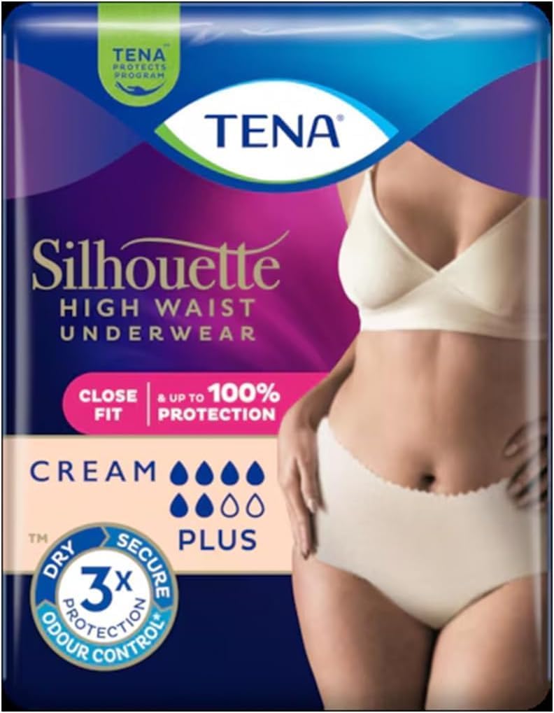 Silhouette Plus | Incontinence Pants | High Waist Creme | Large | Pack of 8