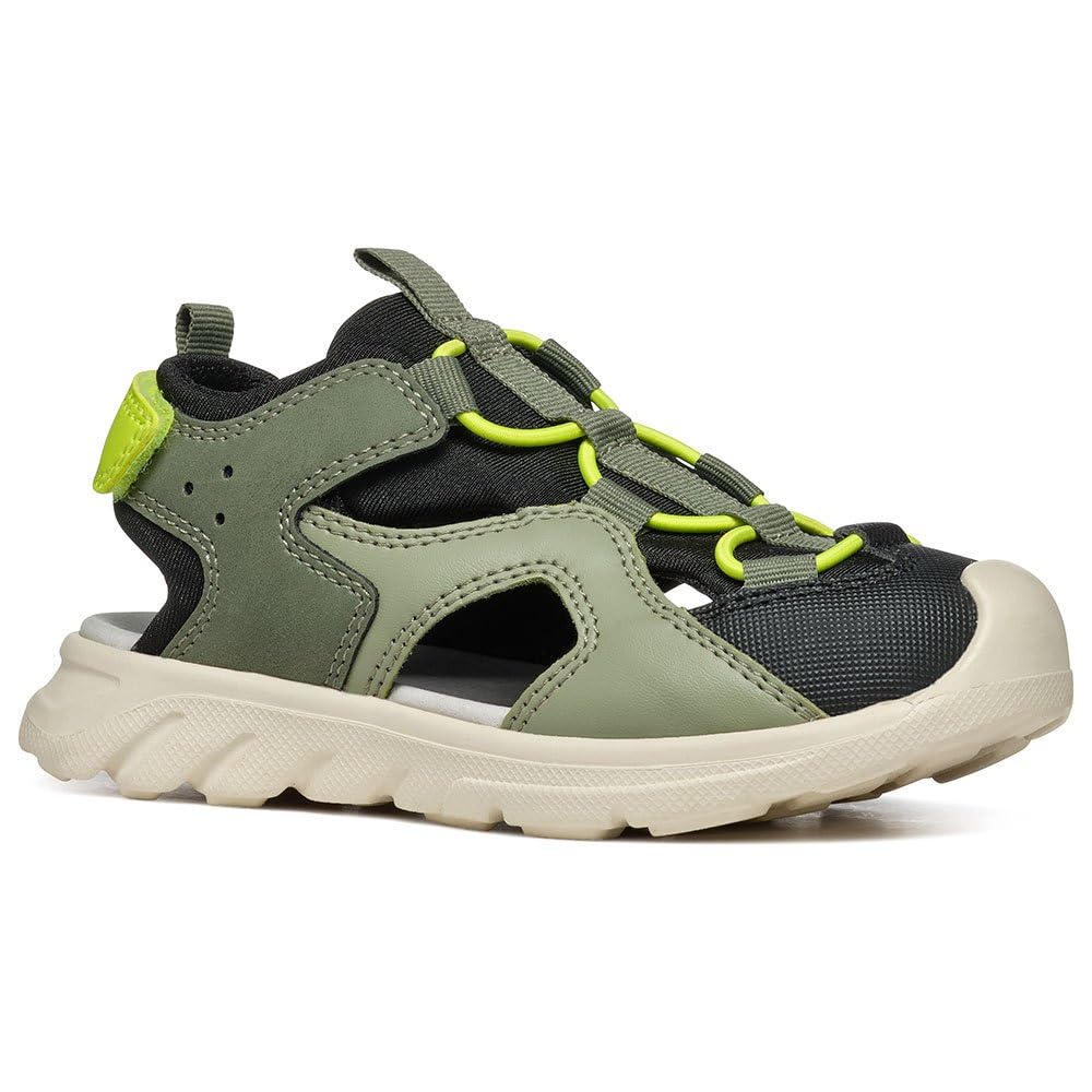 Geox Boys J Airadyum BO Sandal, Military Lime, 1 UK