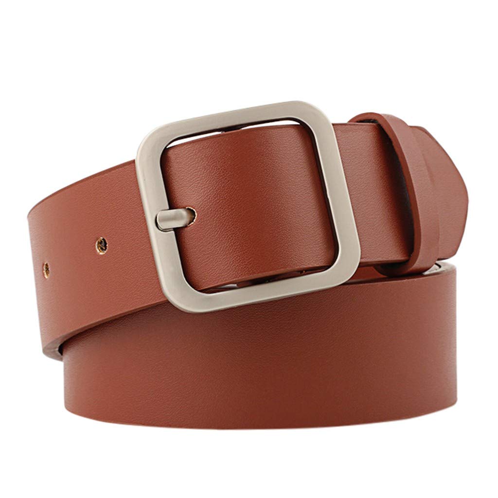Dirk41 Mens Leather Belt Fashion Belt Ladies Wild Belt Buckle Decorative Belt Mens Adjustable Belt Belt Size Khaki