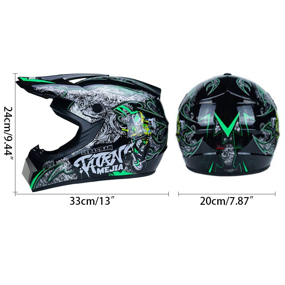Casco profesional de motocross para niños y adultos, para motocross, todoterreno, con gafas protectoras, guantes, cubierta facial