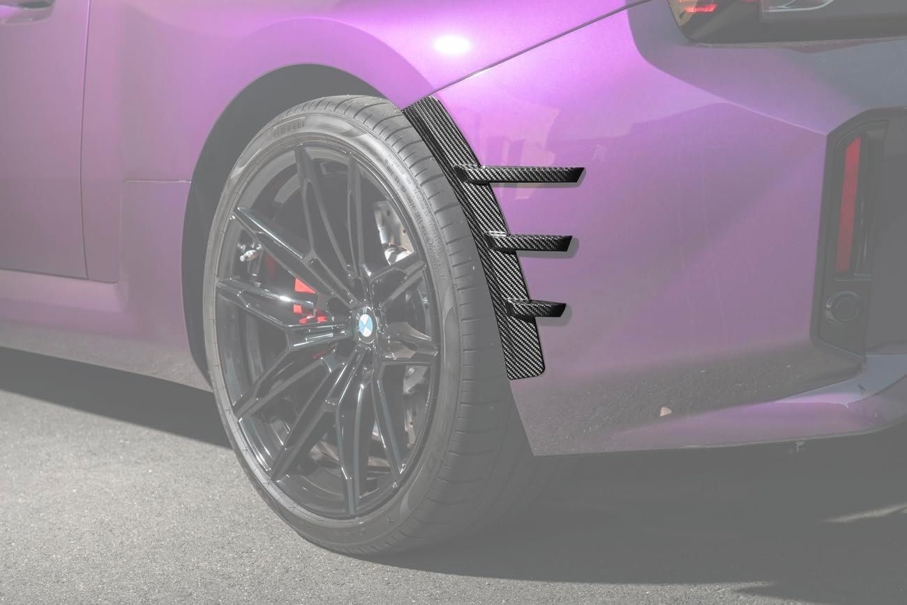Replacement for 2023-Present BMW G87 M2 Models | Carbon Fiber Add-On Front/Rear Fender Wheel Arch Trim Cover Pair (Rear Fender Wheel Arch)