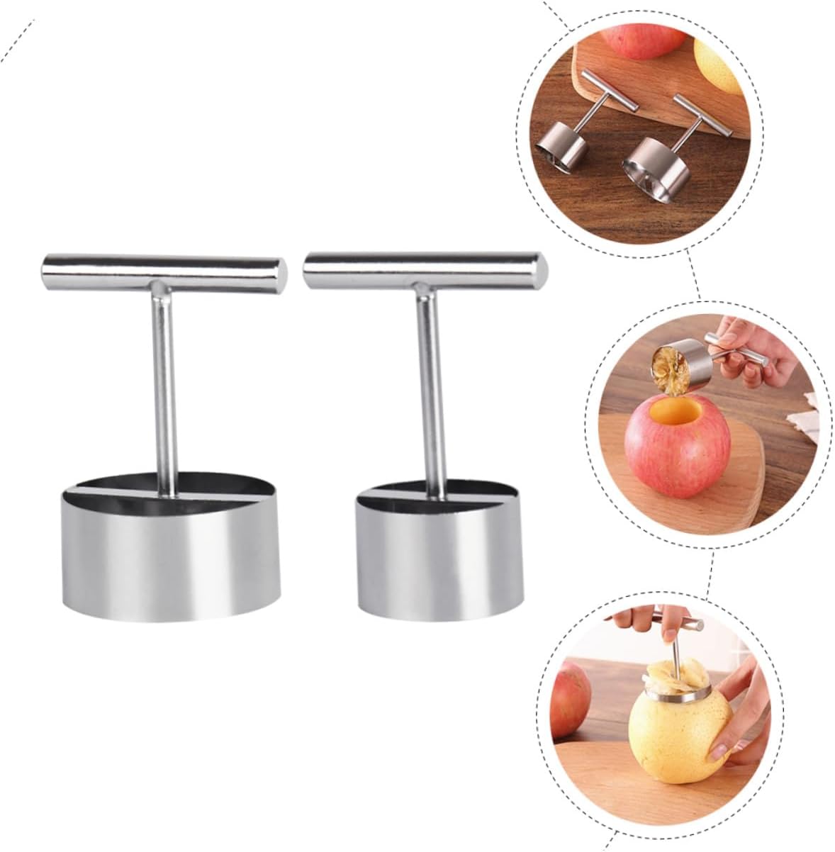 Hemoton 6pcs Fruit Corer for Kitchen Pear Core Remover Apple Corer and Vegetable Remover Non-slip
