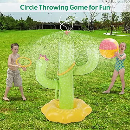 Sprinkler For Kids, Pakoo Inflatable Cactus Water Play Toy For Boy Girls, Outdoor Summer Cooler Spray Toy Water Fun Backyard Play Lawn Party #TOP1