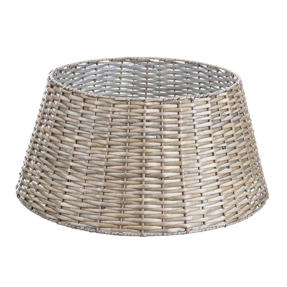 LOLAhome Cubre pie para árbol de Navidad Desmontable de Mimbre Natural