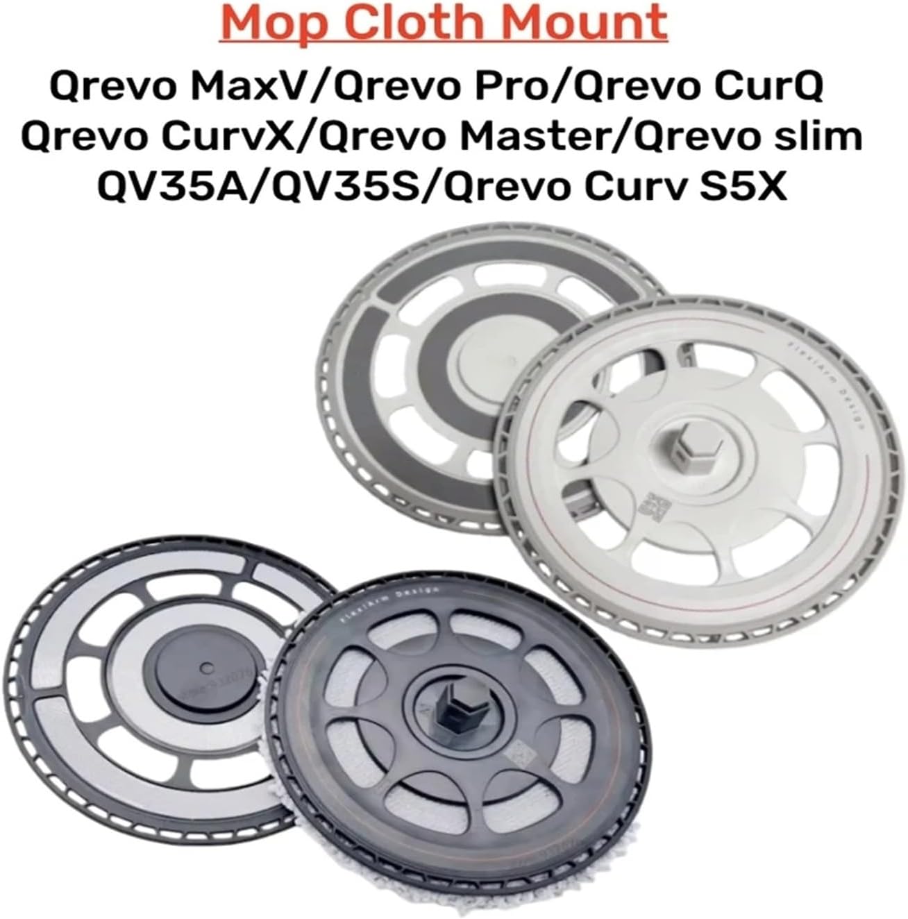 Original Mop Mount Replacement, Compatible with Roborock Qrevo/CurvX/Maxv/Pro/Master/Slim/Edge/QV 35S/QV 35A Robot Vacuum, Spare Parts(Mop Tray White)