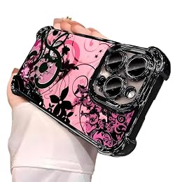 SUMALAY Abstract Floral Swirl Phone Case for iPhone 14 Plus (Black)