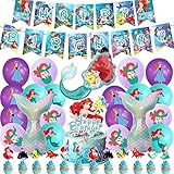 Little Mermaid Birthday Party Decorations for Girls Ariel Princess Birthday Party Supplies Includes...