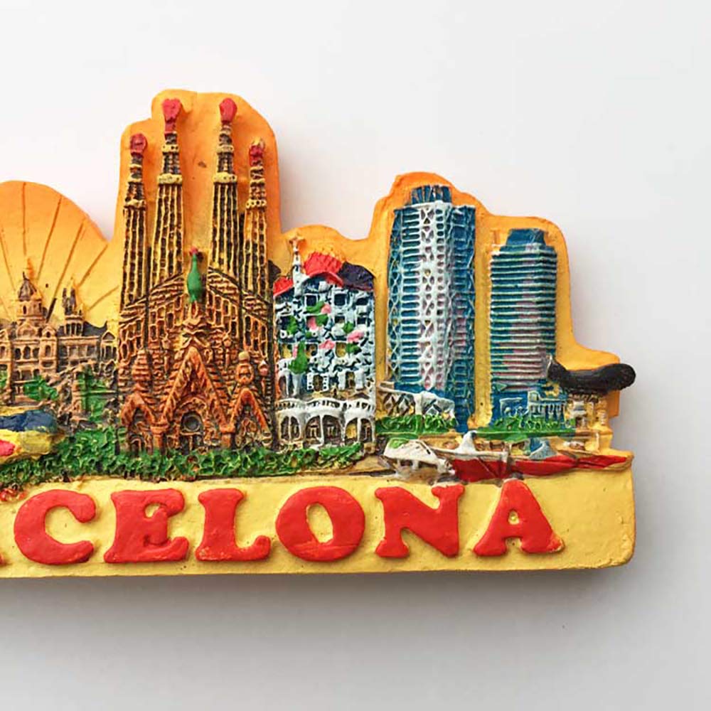 Wedare Magnete Frigo 3D – Park Guell Barcellona Spagna – Souvenir Turistico In Resina – 5x7,5 Cm