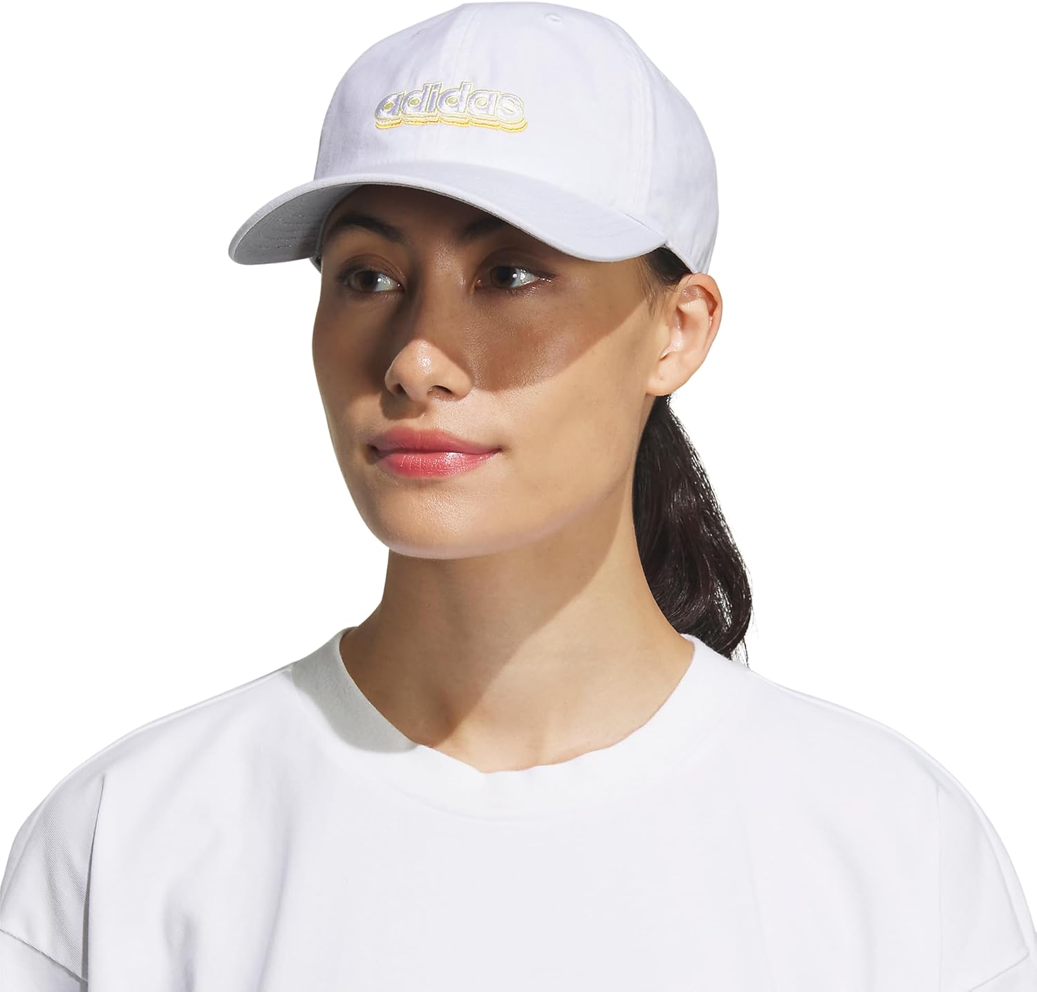 adidas Women's Saturday Graphic Hat Discontinued, White/Almost Yellow/Orange Tint/2.0, OSFA