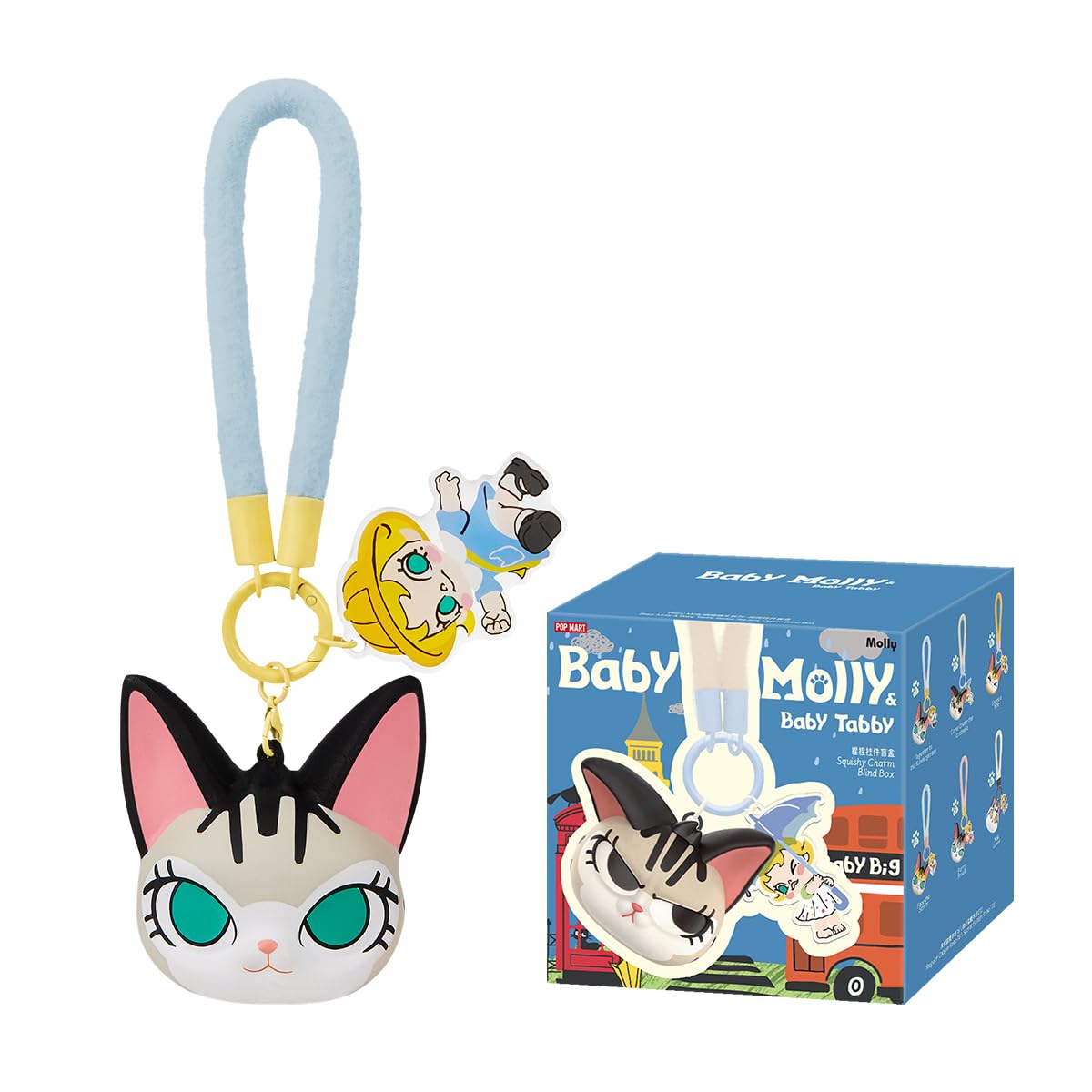 POP MART Baby Molly & Baby Tabby シリーズ スクイーズチャーム 【1ピース】 ポップマート ガチャガチャ ブラインド ボックス フィギュア プラモデル プレミアム おもちゃ PVC ソフビ オリジナル キャラクター 誕生日 プレゼント