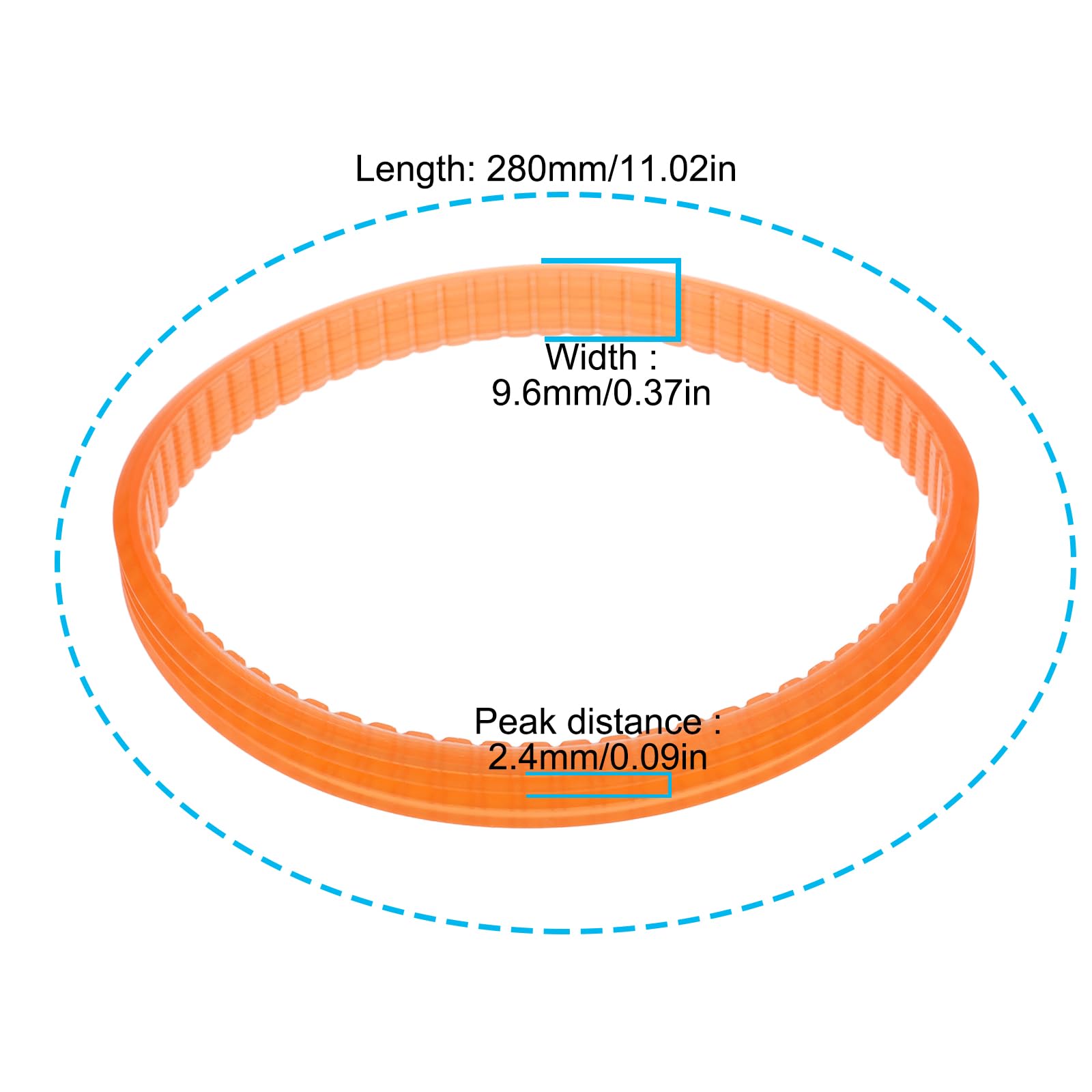 Briny River 2pcs Sander Drive Belts 280mm Length Compatible with Hitachi SB-7 - Image 4