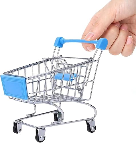 Mini carrito de compras, carrito de supermercado, mini carrito de compras, mini juguete de almacenamiento de supermercado, adornos decorativos para