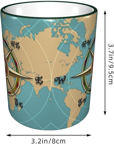 Miniatura 2 de vintage wind compass Coffee Mug Coffee Cups Ceramic with Handle,Tea Cups Mug tazas para cafe Drinking Cups Gifts for Women Men,Unique Coffee Mugs