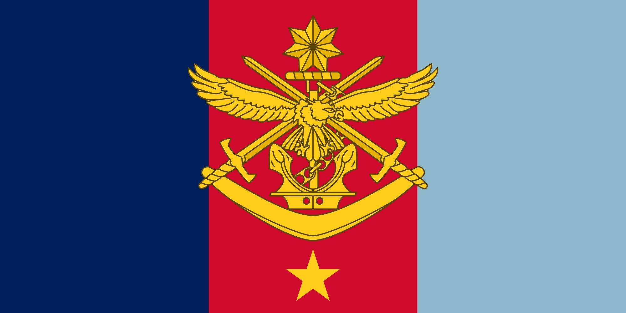 Drapeau Large Joint Commander 1 Star AUS de qualité supérieure aux finitions prestige