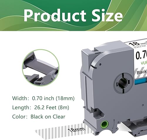 Miniatura 2 de YUANQIMM Paquete de 5 cintas compatibles con Brother TZe141 TZe-141 TZ141 TZ 0.709 in 0.7 cinta transparente laminada de repuesto para Brother P