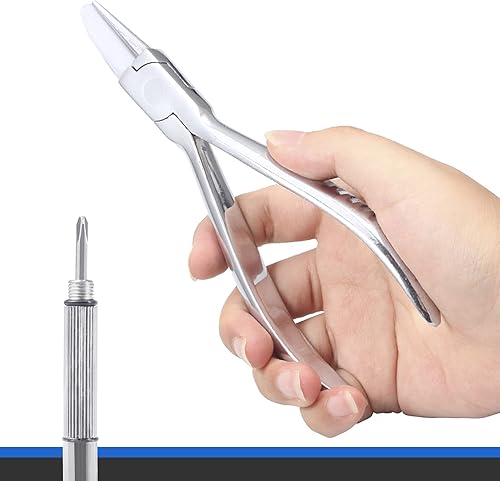 Miniatura 8 de Alicates de nailon con punta redonda y plana para lentes de 6 pulgadas, alicates de ajuste, herramienta de reparación de gafas, herramientas de