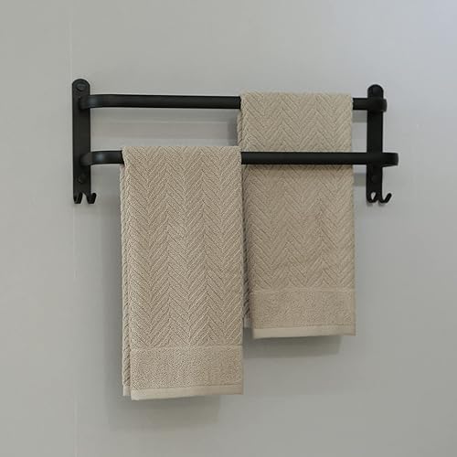 Miniatura 5 de YiLUOMO Juego de 2 toallas de mano color caqui 100% algodón, ultra suaves, absorbentes, de tejido de rizo a rayas, para baño, 13 x 29 pulgadas