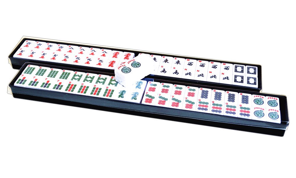 C&H Solutions Western Mah Jong Tile Set with 2 Pcs Mah Jong Trays and Lids A Type by C&H®