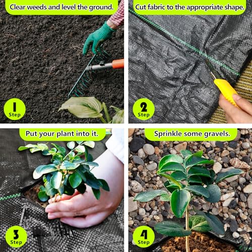 Image of Weed Barrier Fabric Heavy Duty 6ft x 300ft, Garden Weed Landscape Fabric, Ground Cover Weed Blocker Cloth, Landscaping Fabric for Garden, Vegetable Beds, Driveway (WBF-6ft x 300ft)