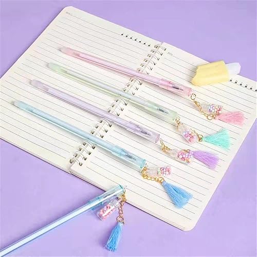 Miniatura 4 de 1 bolígrafo kawaii con dije de oso y tinta de gel, punta fina, color negro, para diario, escritura, dibujo (margarita al azar, 1 unidad)