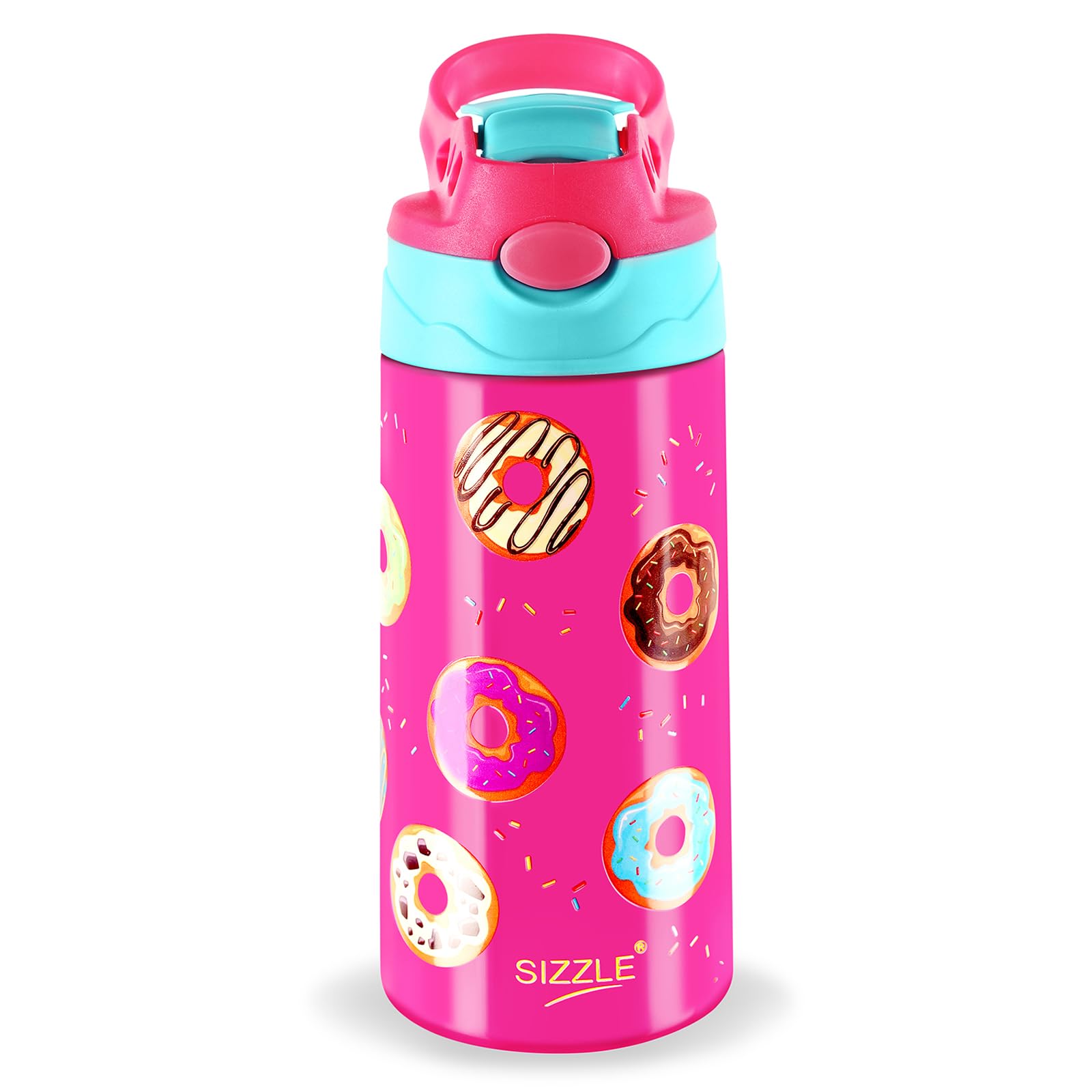 Sizzle Super Sip Donut Stainless Steel 3D Water Bottle for KIDS 500 ML | Lightweight Leakproof Sipper Bottle | Pink 1 Pc (B0CSNB37JJ) Amazon Price History, Amazon Price Tracker