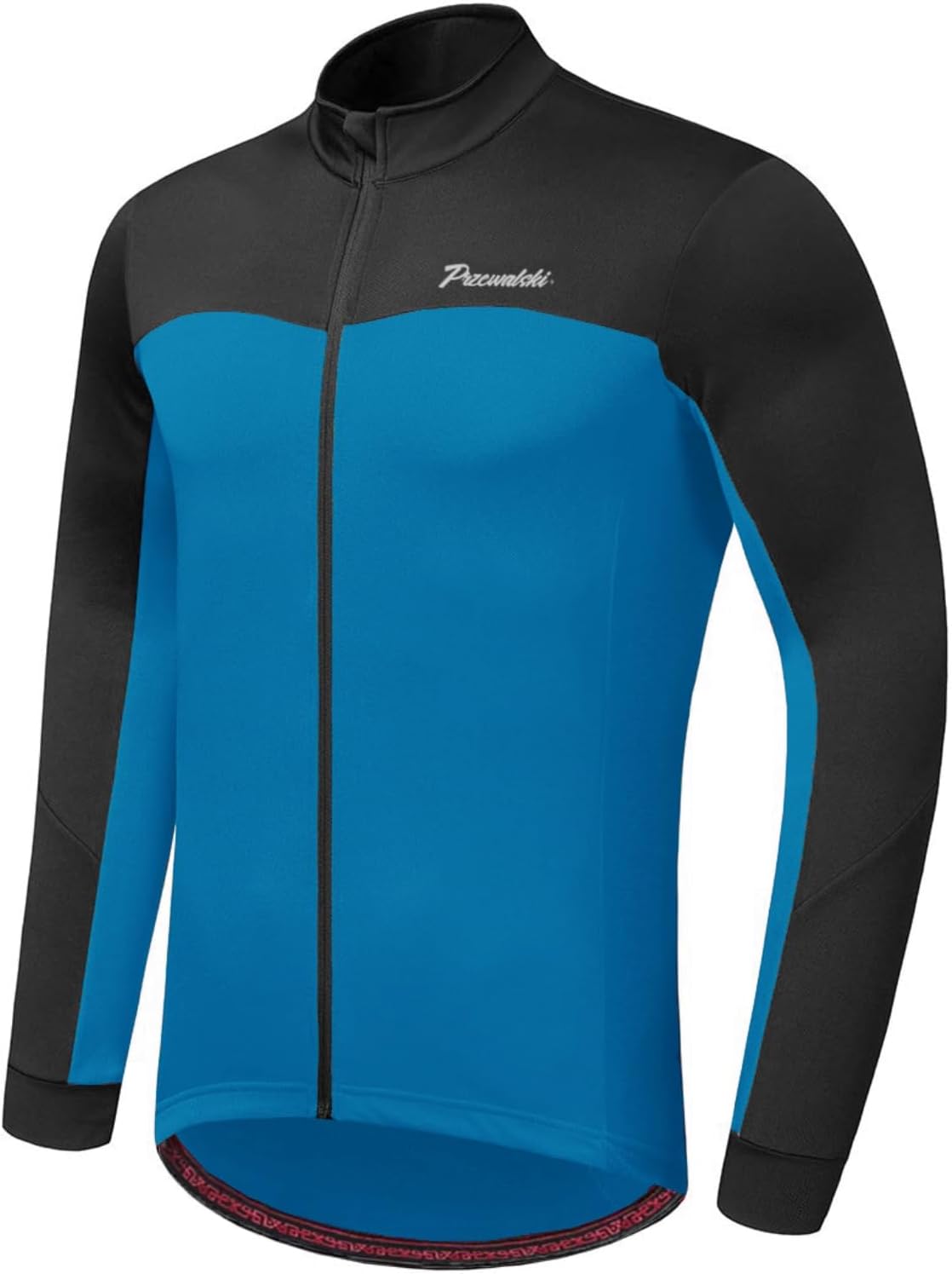 Przewalski Men's Cycling Jersey Winter Thermal Long Sleeve Fleece Cycling Jacket with 3 Rear Pockets