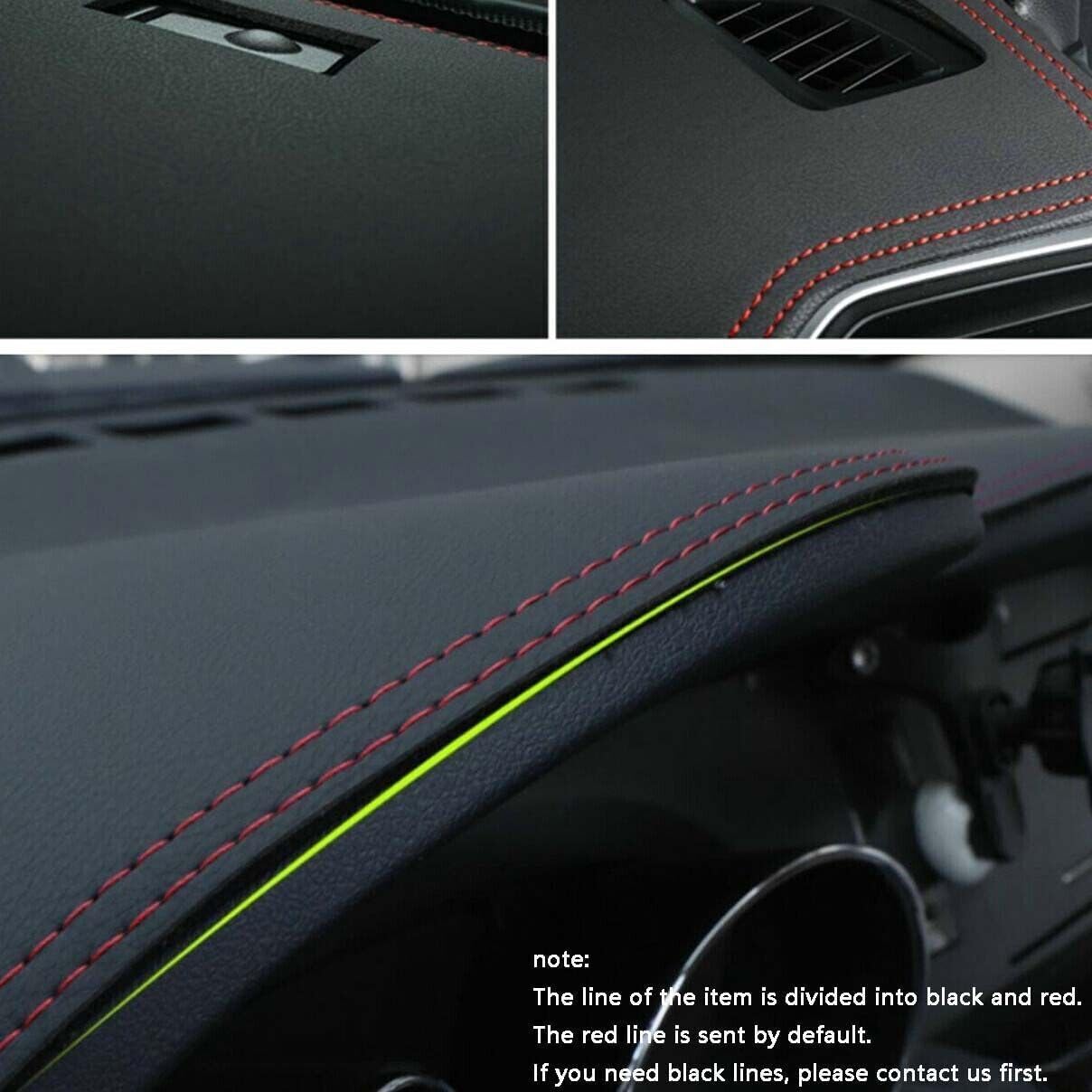 Dashboard Cover Dash Cover Mat for Hyundai Sonata 2011 2012 2013 2014 Non-Slip Dash Board Leather Protector (Black with Black Line)