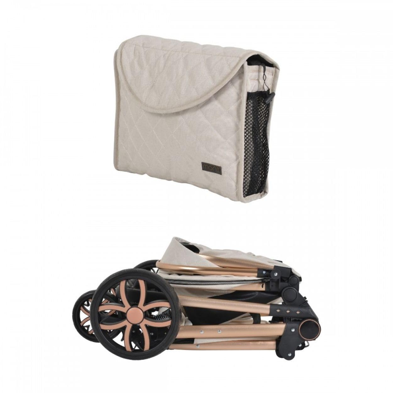 Moni Kinderwagen Alma Sportsitz Tragetasche umbaubar Wickeltasche Sitz umkehrbar beige