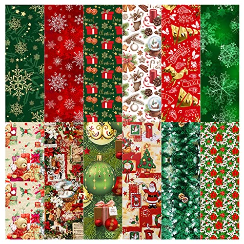 Cieovo 48 Blatt Weihnachtsmuster Papier Pack Scrapbook Spezialpapier Kollektion Grün Rot Schneeflocke Dekoratives Bastelpapier für Kartenherstellung Scrapbook, 15,2 x 15,2 cm Cover