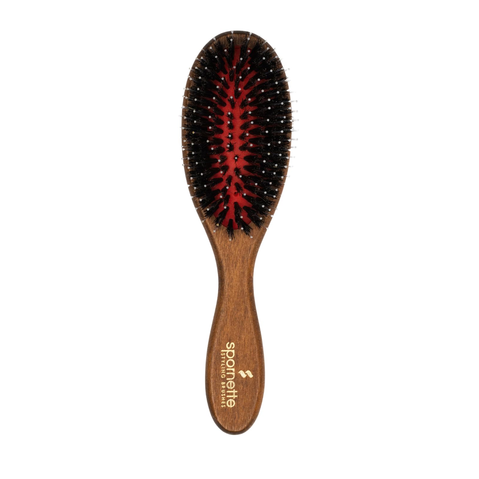 Spornette Boar Bristle Hair Brush for Women - Porcupine Brush with German Boar and Nylon Bristles for Detangling, Straightening & Smoothing - For All