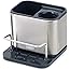 Joseph Joseph Surface Sink Caddy Stainless Steel Sponge Holder Organizer Tidy Drains Water for Kitchen, Small, Silver