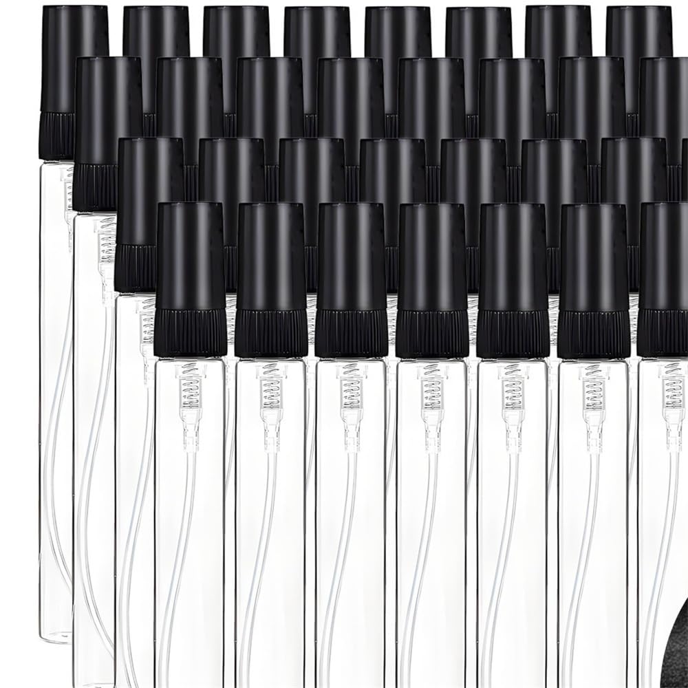 Bottiglia decorativa vuota 20 pezzi di mini bottiglie vetro trasparenti, fiale spray for nebulizzazione, barattoli for campioni, piccole for con atomizzatore vuoto(10ml)