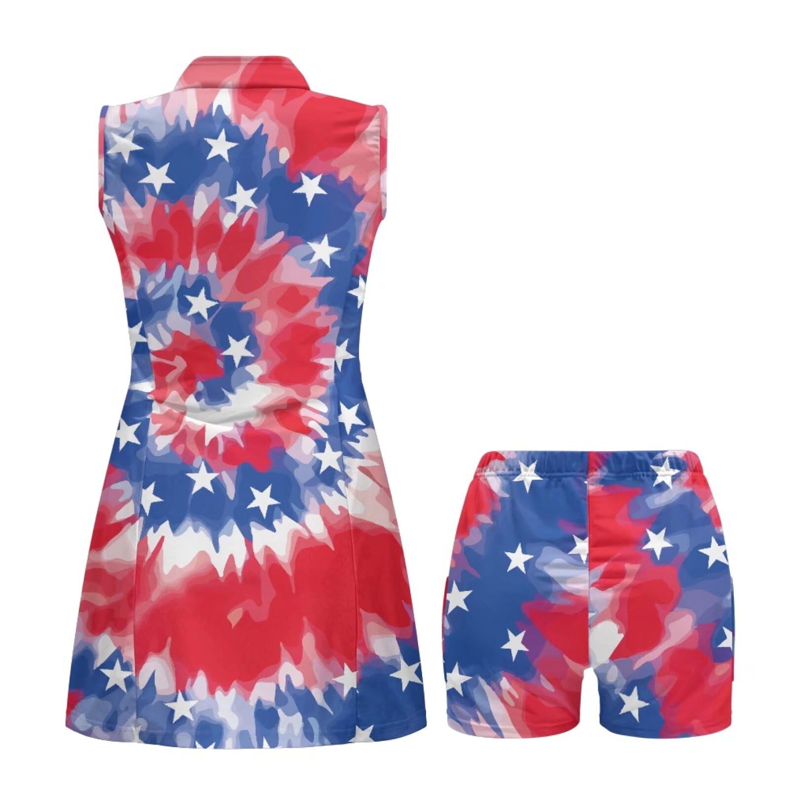 Belidome Vestido de tenis de dos piezas para mujer con pantalones cortos integrados, bolsillos, vestido de golf Outftit