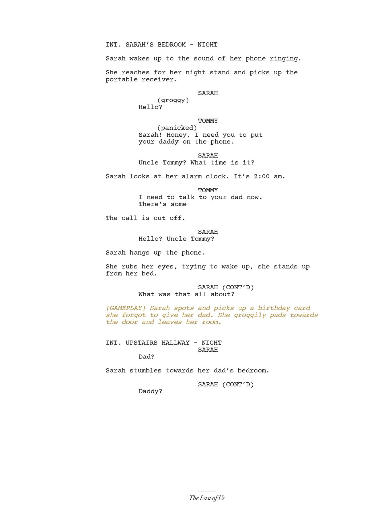 The Last of Us: Part I and Part II Scripts