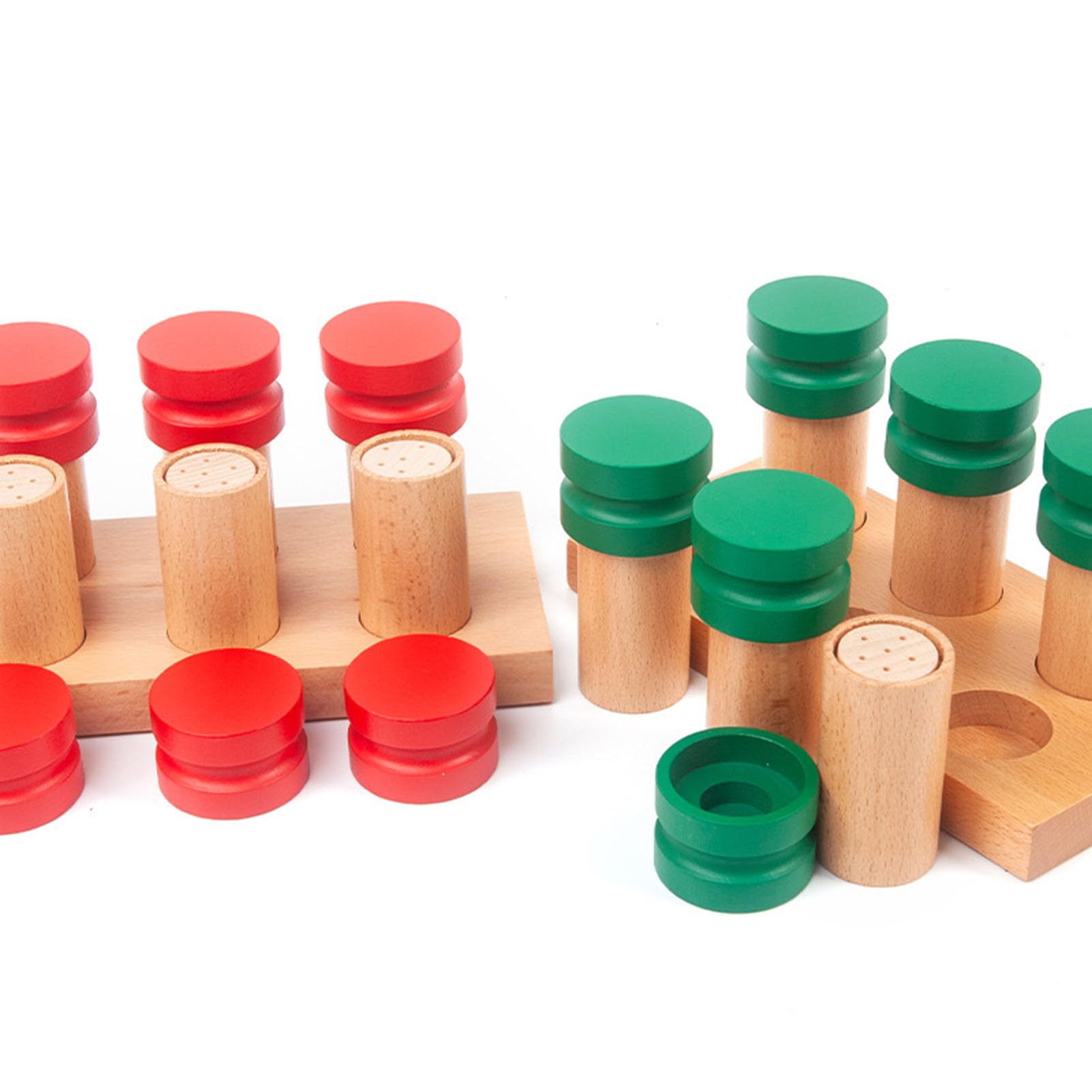 Cilindros de Olor Montessori, Juguetes Sensoriales de Madera para Entrenamiento, Juego de Emparejamiento de Percepción Olfativa,Upgraded Model