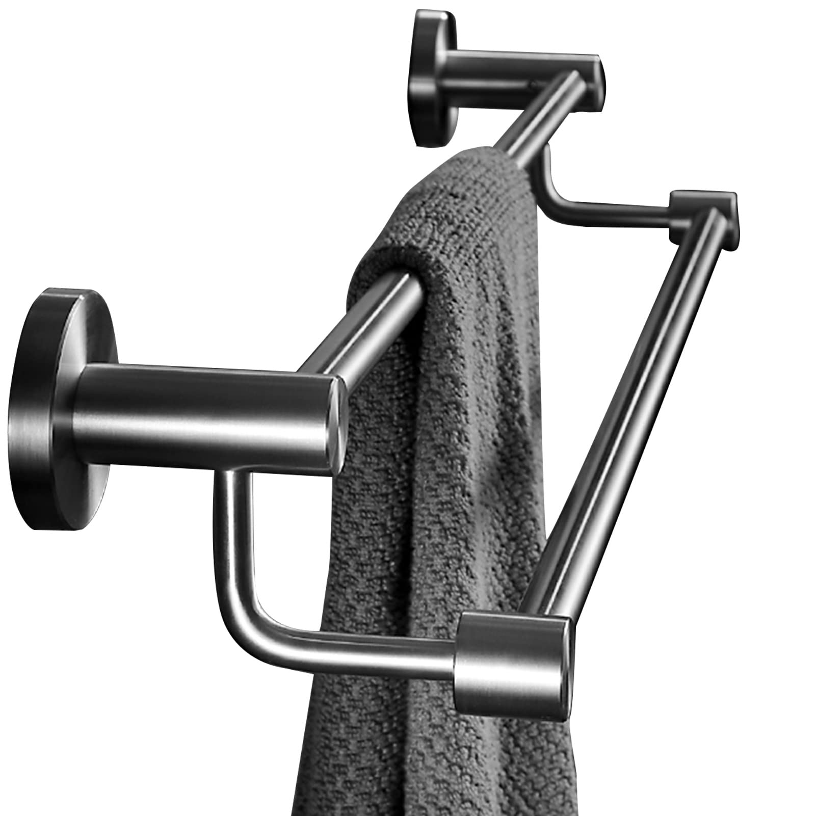 Barre de serviette à double salle de bain support mural pour douche inox 40cm