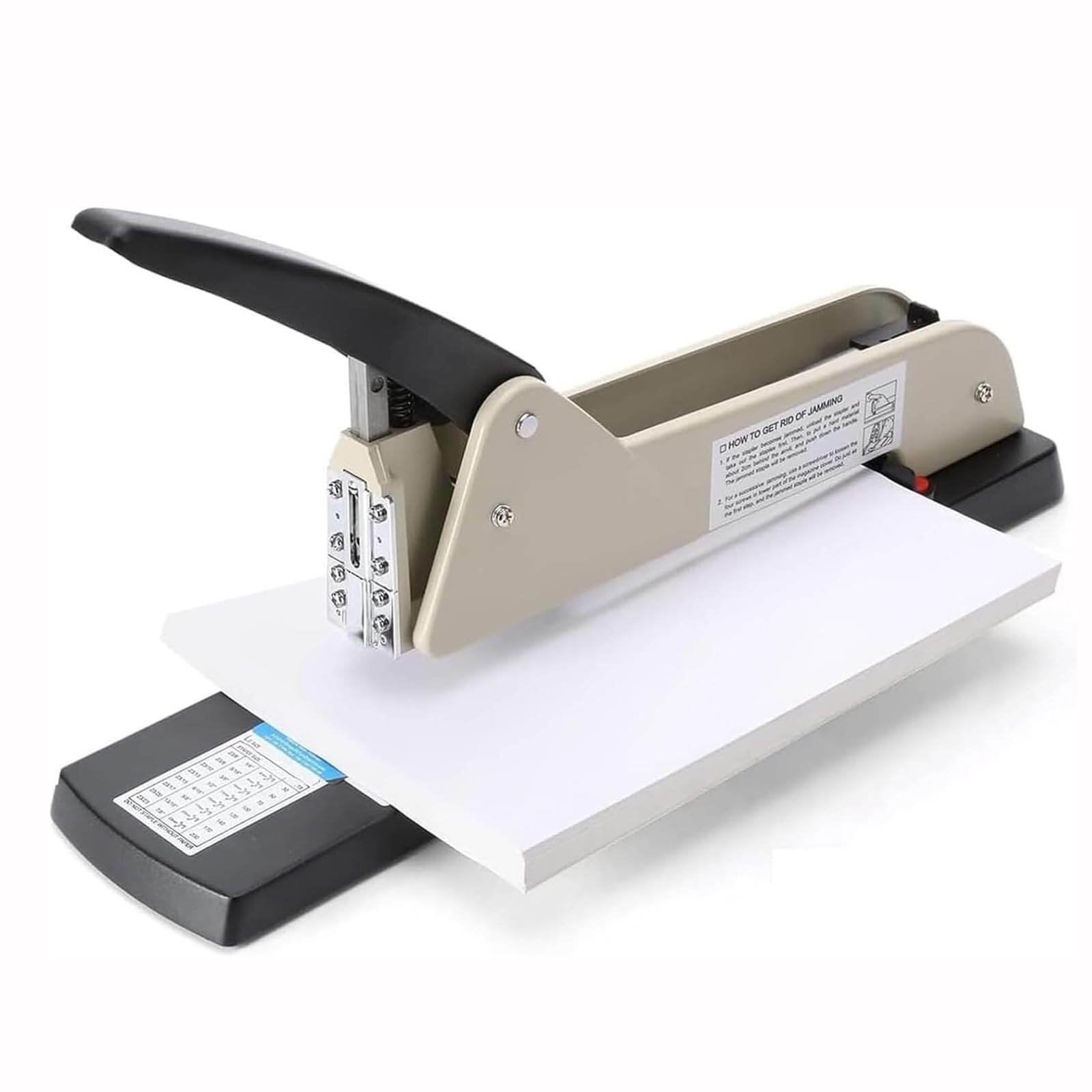 Cucitrice a lunga portata, capacità 200 fogli, profondità regolabile 25 cm, cucitrice da scrivania per opuscoli, opuscoli, album e documenti d'ufficio