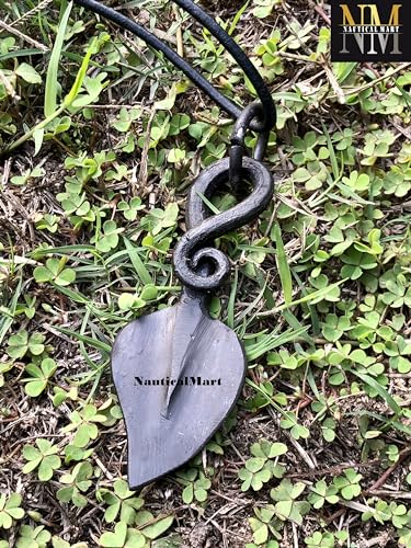 NauticalMart Small Leaf Iron Pendant, Hand Forged Viking Norse Jwelery, Celtic Necklace, Viking Pendant Gift for Men & Women2