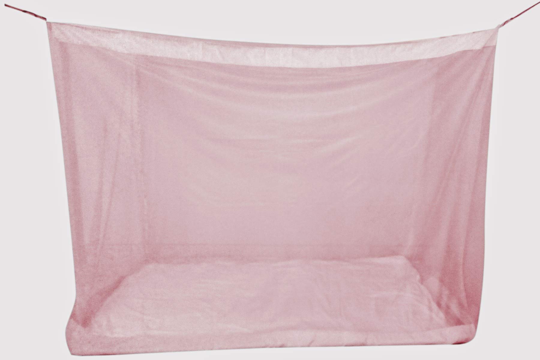Elegant Mosquito Net - 5.5 * 6.5 Feet Double Bed Mosquito Net- Polynet (Pink Color)