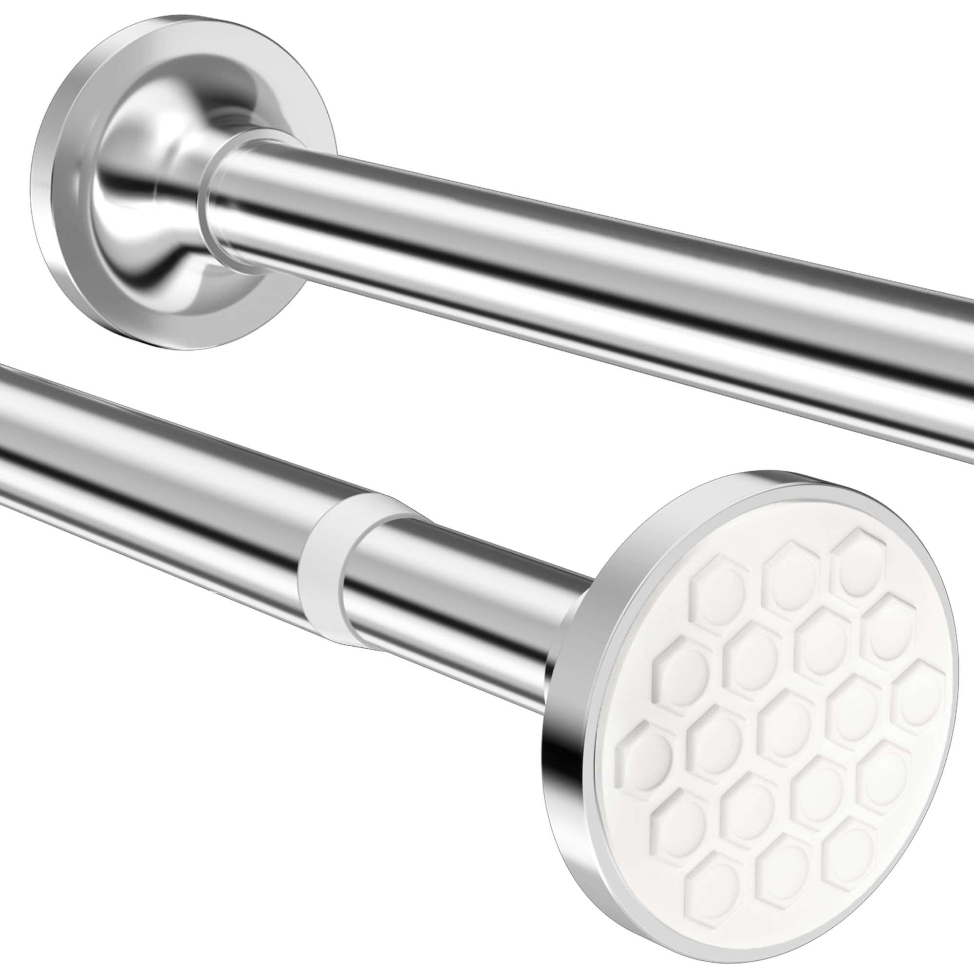 Barra telescópica para cortina de ducha, sin taladrar, barra de cortina antideslizante, barra de cortina de ducha de acero inoxidable, extra larga, 300 cm, para sala de estar, dormitorio, baño, balcón