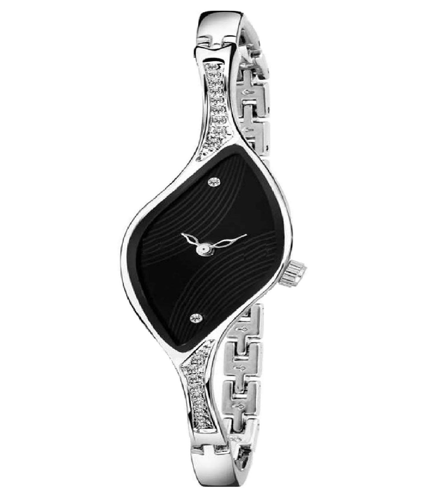 SS Collection Analogue Black Dial Diamond Studded Stainless Steel Bracelet Strap Girls Watch (B07P8HNN96) Amazon Price History, Amazon Price Tracker