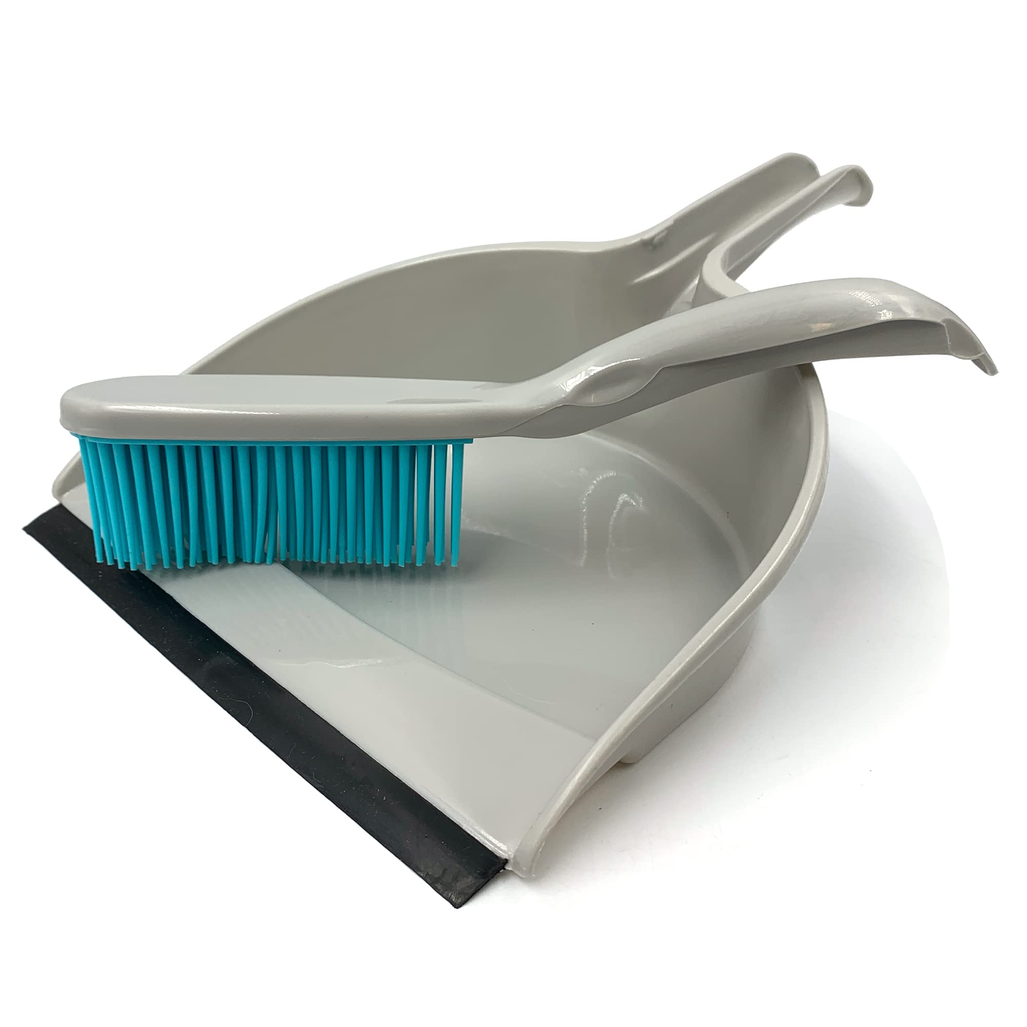 Ensemble Pelle et Brosse en Caoutchouc Pour Enlever les Poils d'Animaux | 22 cm de Large | Brosse à Poils Doux Pour Tapis | Idéa