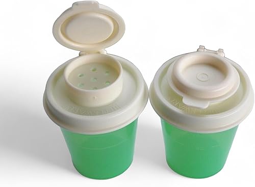 Miniatura 2 de Tupperware Mini salero y pimentero Set 2oz verde pastel con tapas marfil