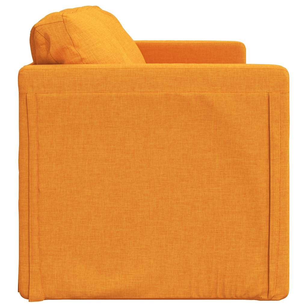 Sofá cama de color amarillo oscuro con función de dormir, 112 x 174 x 55 cm, pequeño sofá cama de tela y metal, banco con asiento cómodo para salón, habitación juvenil, estudio, habitación de