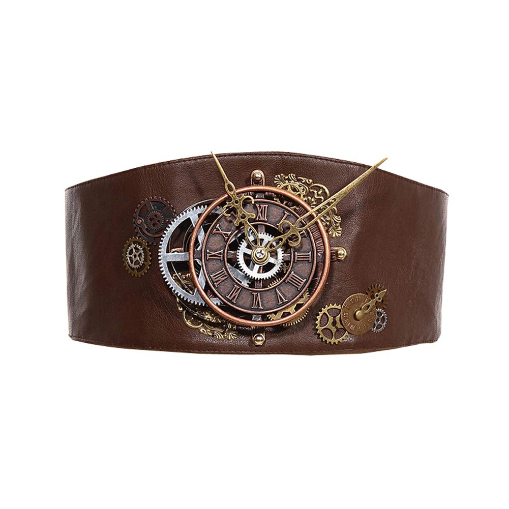 GEARDUKESteampunk Gear Clock Waist Belt Women Accessories Cyberpunk Clothing Decorative Wide Belt Wild Waist Item