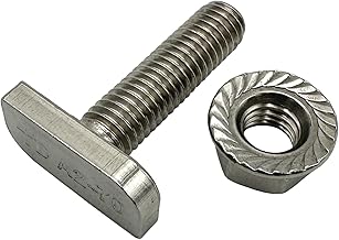 BRESKO Hammerkopfschrauben (50, 10x40 mm M10) Flanschmuttern 20-40 mm Edelstahl A2 Solar Photovoltaik PV Sperrzahnmuttern Set Hammerkopf Solaranlage Befestigung Solarbefestigung