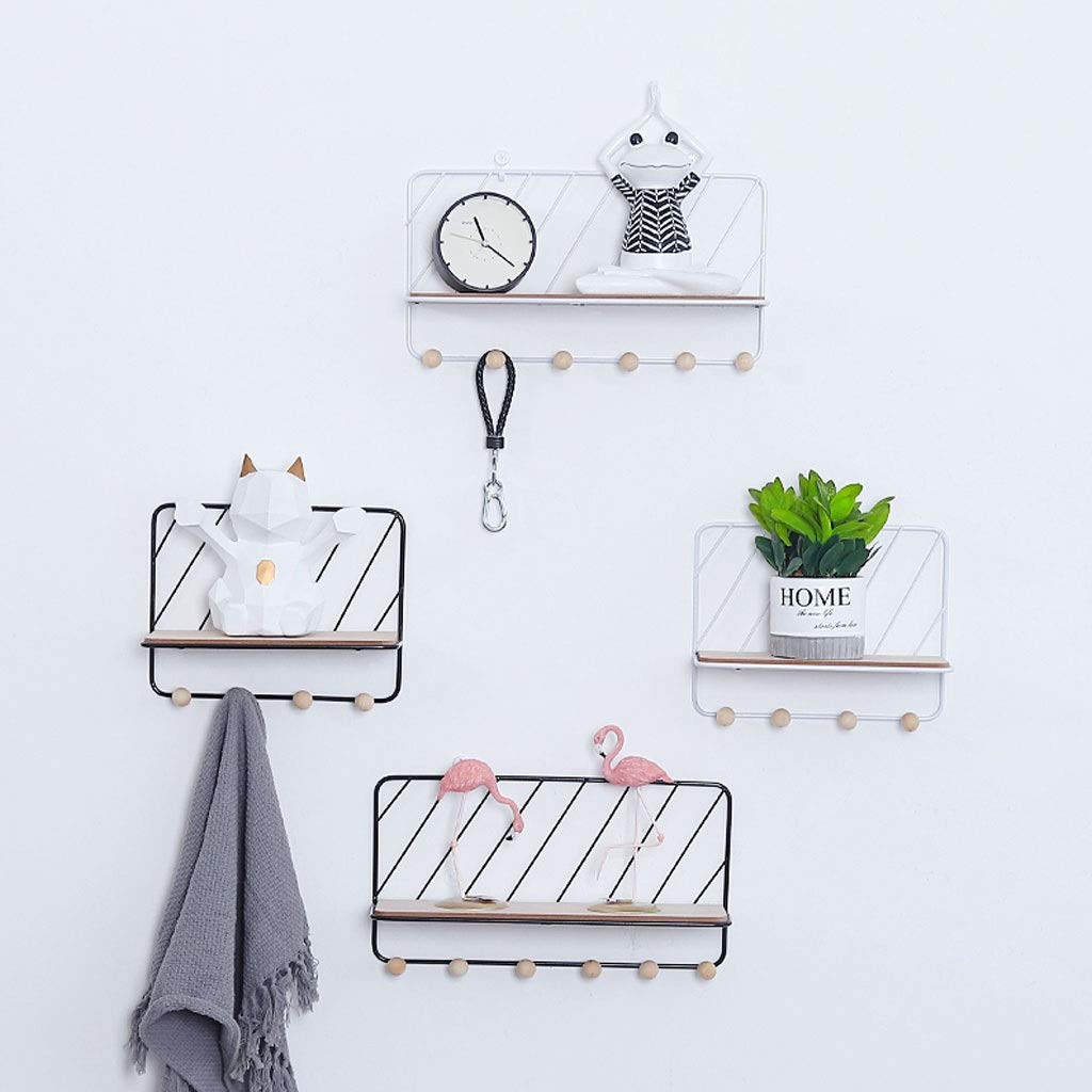 ZAW Appendiabiti Attaccapanni Nordic Creativo Ferro Battuto Legno Muro Appendiabiti Chiave Sacchetto di Vestiti Sciarpa Gancio di stoccaggio in Legno Rack Decorazione Domestica (Dimensione : 6 Hooks)